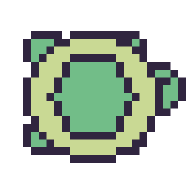 Modèle de pixel art Tortue sur une grille de 24 par 24 cases