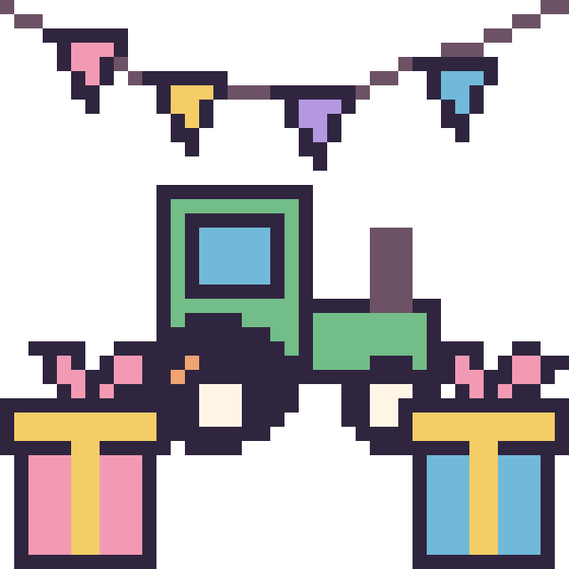 Modèle de pixel art Tracteur pour un anniversaire sur une grille de 40 par 40 cases