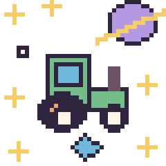 Pixel art Tracteur dans l’espace, grille 40 × 40