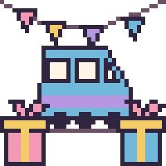 Pixel art Train pour un anniversaire, grille 40 × 40