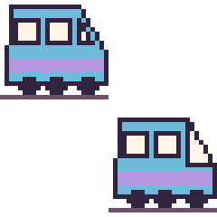 Pixel art Train et TGV, grille 48 × 48