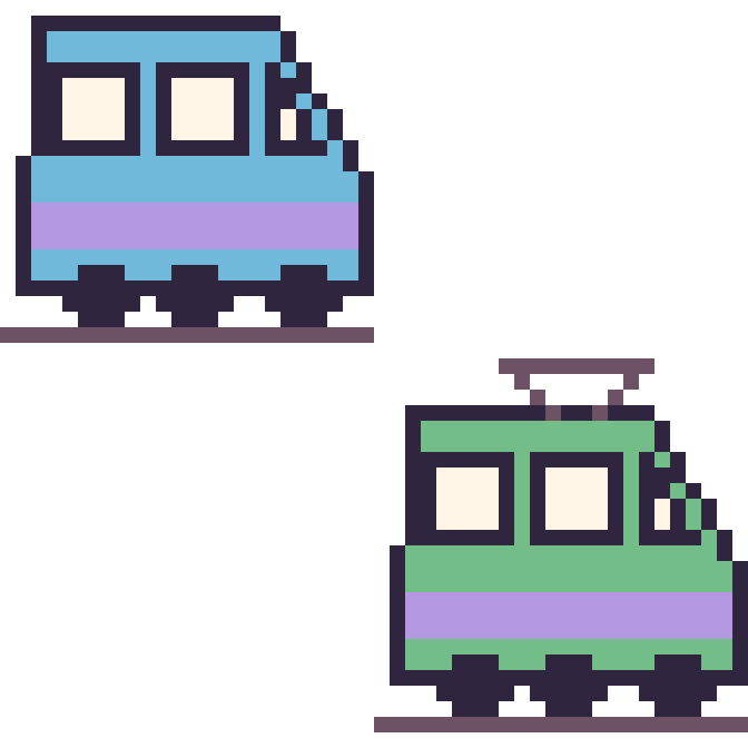 Modèle de pixel art Train et Tramway sur une grille de 48 par 48 cases