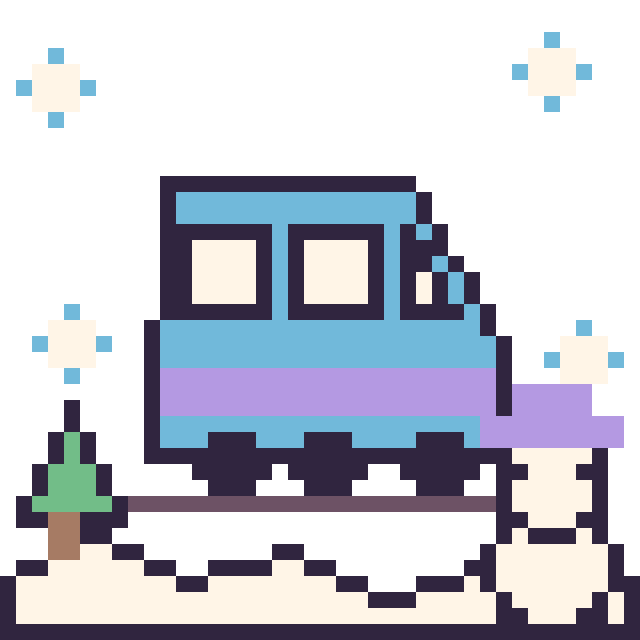 Modèle de pixel art Train en hiver sur une grille de 40 par 40 cases