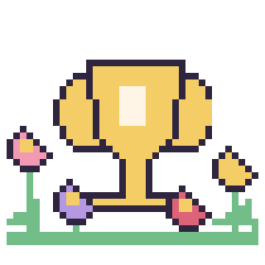 Pixel art Trophée dans le jardin, grille 40 × 40