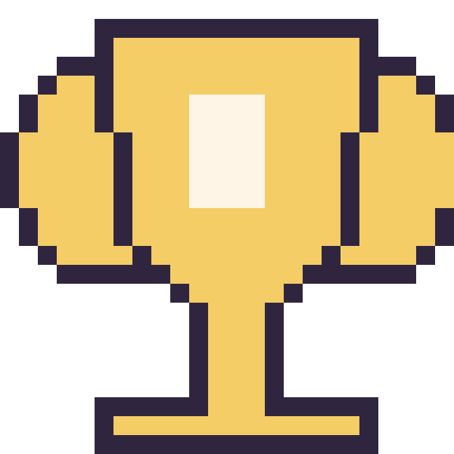 Modèle de pixel art Trophée sur une grille de 24 par 24 cases