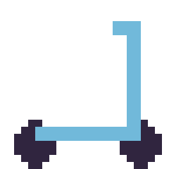 Pixel art Trottinette, grille 24 × 24