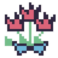 Pixel art Tulipe en bouquet, grille 24 × 24