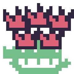 Pixel art Tulipe en couronne, grille 24 × 24