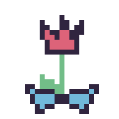 Pixel art Tulipe avec un nœud, grille 24 × 24