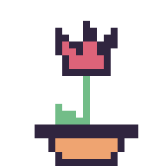 Pixel art Tulipe en pot, grille 24 × 24