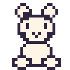 Pixel art Vache assis, grille 24 × 24