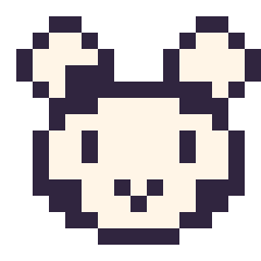 Pixel art Vache : portrait facile, grille 16 × 16