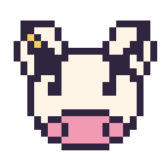 Pixel art Vache, grille 24 × 24