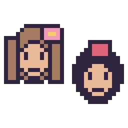 Pixel art Vaiana mini et Aladdin mini, grille 32 × 32