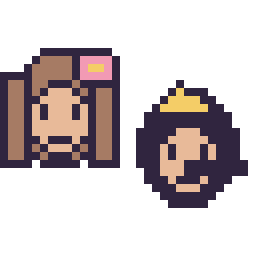 Pixel art Vaiana mini et Pinocchio mini, grille 32 × 32