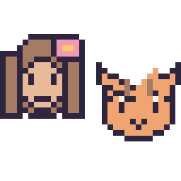 Pixel art Vaiana mini et Tigrou mini, grille 32 × 32