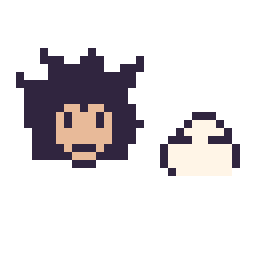 Pixel art Vegeta mini et Nuage simple 10 × 10, grille 32 × 32