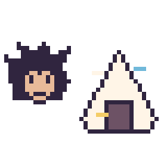 Pixel art Vegeta mini et Onigiri décoré, grille 40 × 40