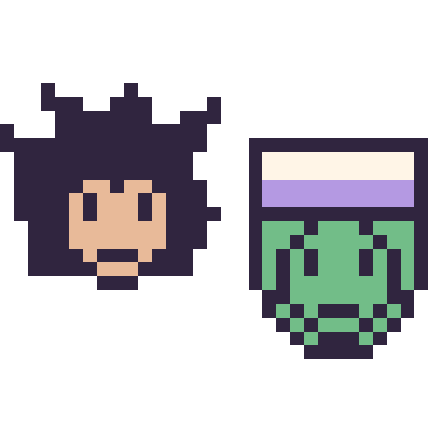 Modèle de pixel art Vegeta mini et Piccolo mini sur une grille de 32 par 32 cases