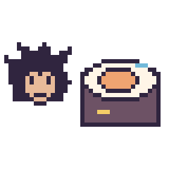 Pixel art Vegeta mini et Sushi décoré, grille 40 × 40