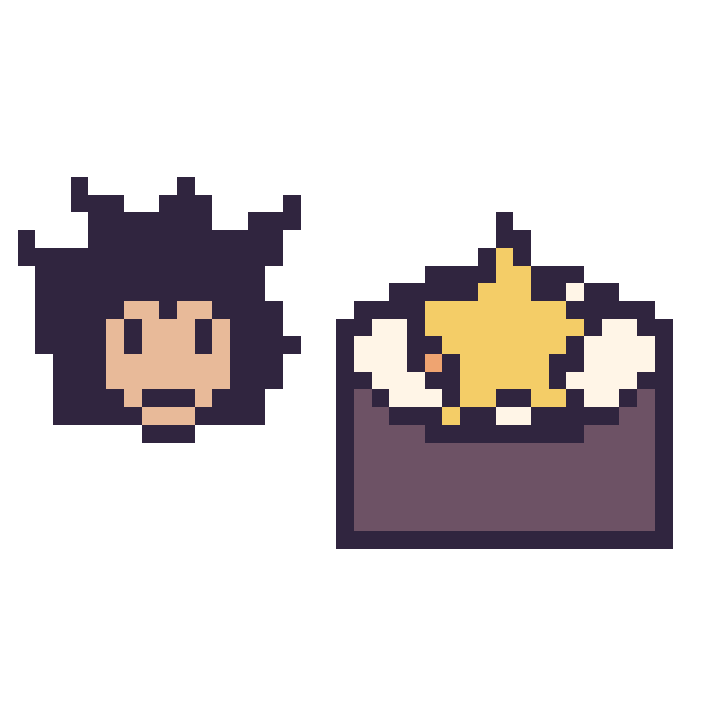 Modèle de pixel art Vegeta mini et Sushi avec une étoile sur une grille de 40 par 40 cases