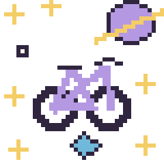 Pixel art Vélo dans l’espace, grille 40 × 40