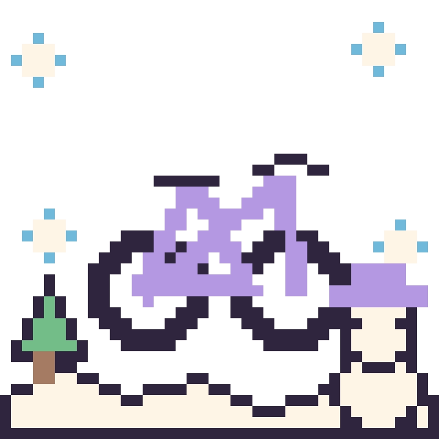 Modèle de pixel art Vélo en hiver sur une grille de 40 par 40 cases