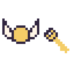 Pixel art Vif d’or mini et Clé simple 12 × 12, grille 32 × 32