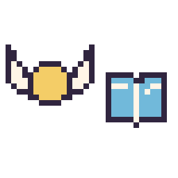 Pixel art Vif d’or mini et Livre simple 12 × 12, grille 32 × 32