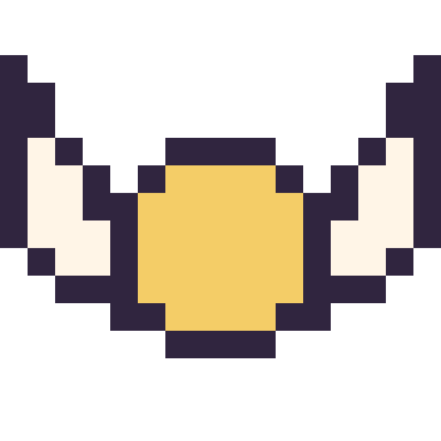 Modèle de pixel art Vif d’or mini 16 × 16 sur une grille de 16 par 16 cases