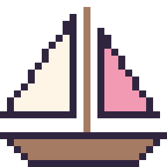 Pixel art Voilier, grille 24 × 24