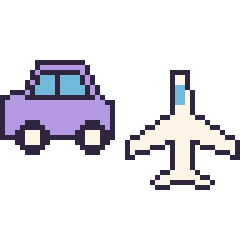 Pixel art Voiture et Avion, grille 48 × 48