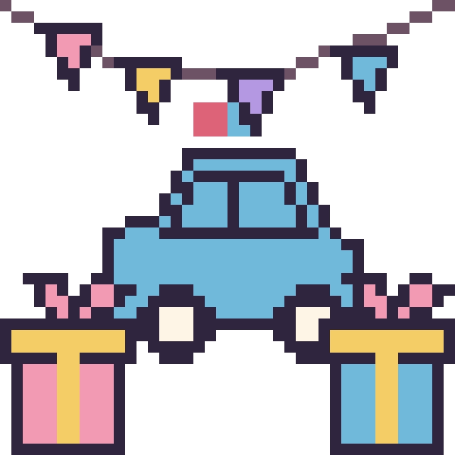 Modèle de pixel art Voiture de police pour un anniversaire sur une grille de 40 par 40 cases
