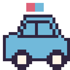Pixel art Voiture de police, grille 24 × 24
