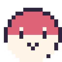 Pixel art Voltorbe mini 16 × 16, grille 16 × 16