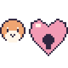 Pixel art Waddle Dee mini et Cœur cadenas, grille 40 × 40