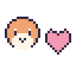 Pixel art Waddle Dee mini et Cœur simple 12 × 12, grille 32 × 32