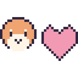 Pixel art Waddle Dee mini et Cœur simple 16 × 16, grille 32 × 32