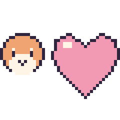 Pixel art Waddle Dee mini et Cœur, grille 40 × 40