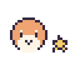 Pixel art Waddle Dee mini et Étoile mini, grille 32 × 32