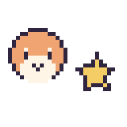 Pixel art Waddle Dee mini et Étoile simple 10 × 10, grille 32 × 32