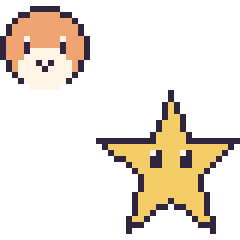 Pixel art Waddle Dee mini et Étoile, grille 40 × 40