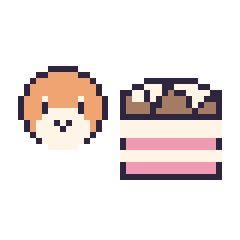 Pixel art Waddle Dee mini et Gâteau au chocolat, grille 40 × 40