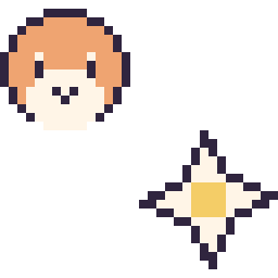 Pixel art Waddle Dee mini et Etoile nether Minecraft 16 × 16, grille 32 × 32