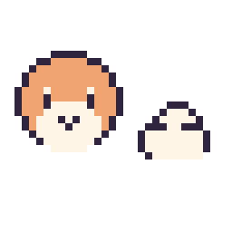 Pixel art Waddle Dee mini et Nuage simple 10 × 10, grille 32 × 32