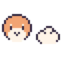 Pixel art Waddle Dee mini et Nuage simple 12 × 12, grille 32 × 32