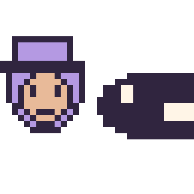 Modèle de pixel art Waluigi mini et Bill Balle mini sur une grille de 32 par 32 cases
