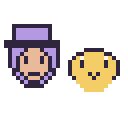 Pixel art Waluigi mini et Koopa mini, grille 32 × 32