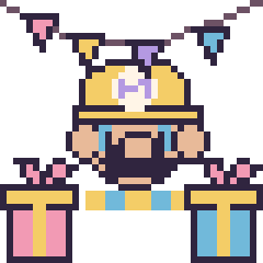 Pixel art Wario pour un anniversaire, grille 40 × 40