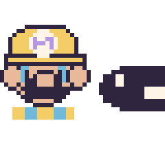 Pixel art Wario et Bill Balle mini, grille 40 × 40